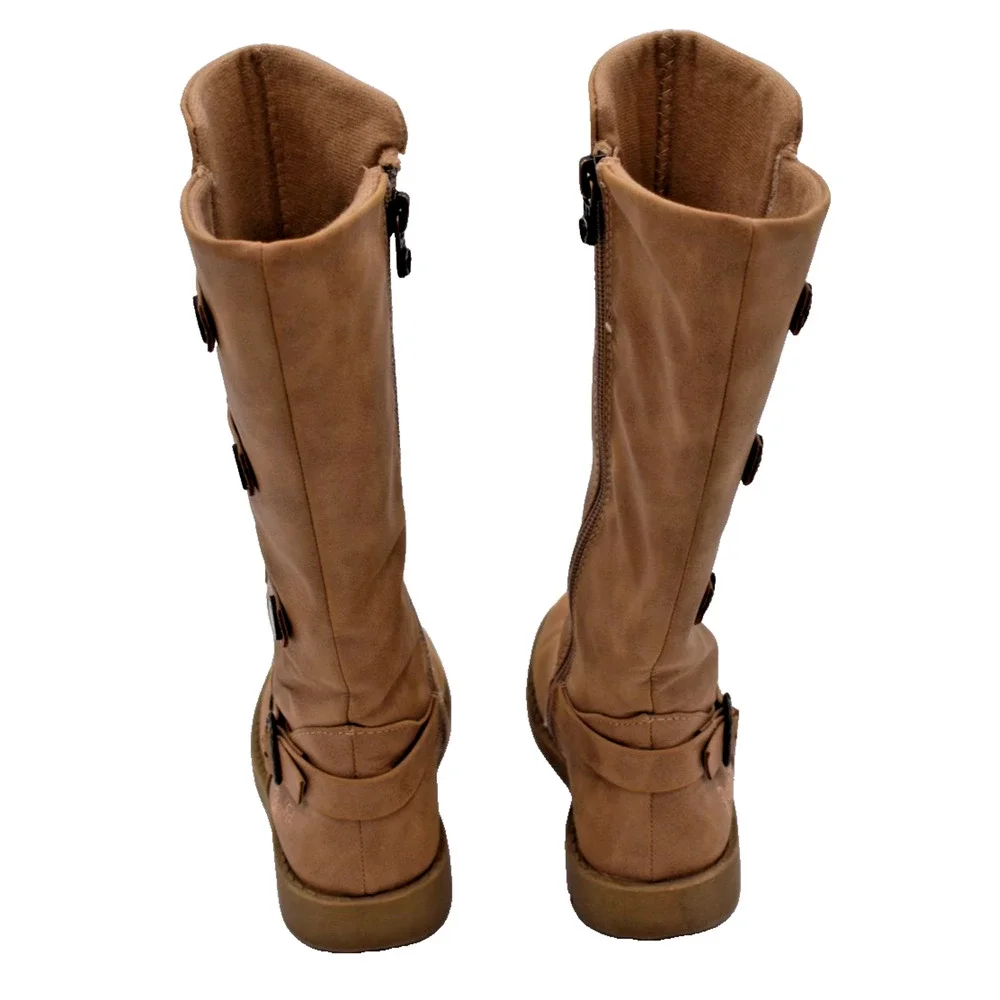 BLOWFISH MALIBU Kingsley Tall Fall Tan Steampunk Western Boots -- Youth Girls 11